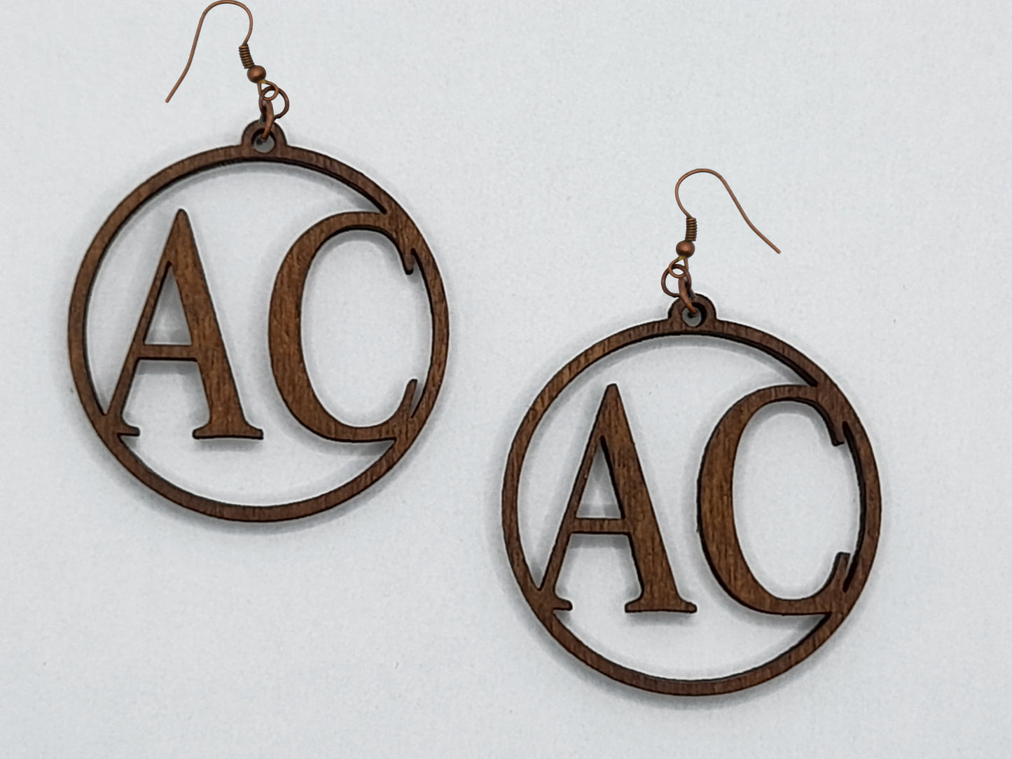 "INITIALS NAME" earrings in wood